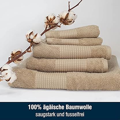 Merana Rome Waschlappen Set | saugstark, weich und fusselfrei | Frottier Waschhandschuhe in Luxus Qualität aus Schwerer Baumwolle 590 GSM (Desert Sand, 4 x Waschhandschuh (15x20cm)) – Bild 6