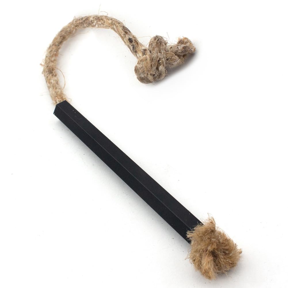 6 Pieces Fire Tinder Rope Tinder Fire Starter Rope Survival Wick Hemp Cord Tinder Waterproof Tinder Wick Rope with Metal Tube Sleeve for Fire Starting Camping Hiking Trekking(Black, 35cm)