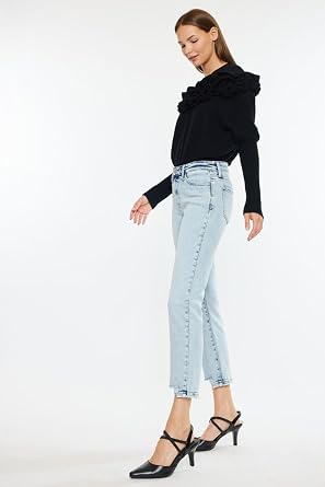 SALT TREE Kancan - Mid Rise Crop Straight Jean - Essential, KC20063M