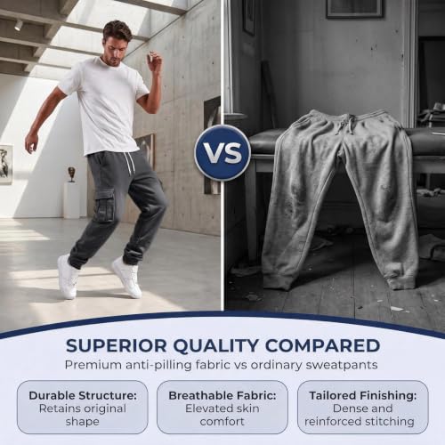 Cargo Joggers Men Baggy High Waisted Pants with Pockets Work Trousers - image 7