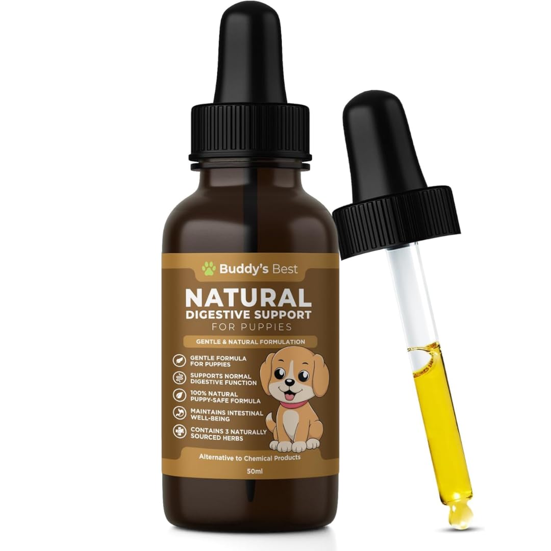 50ml All-Natural Puppy Dewormer - Holistic Worm Treatment with Woodworm, Thyme & Sage Extracts, Easy Dose for Young Dogs