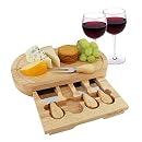 Tabla de Picnic Plegable de bambú con Cubiertos de Queso para Mesa ...