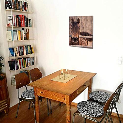 Farmhouse Rustic Wall Art For Bedroom Home Bathroom Decor For The Home Country Horse Pictures Artwork For Walls Kitchen Wall Decor Modern Prints Wood Grain Canvas Framed Animal Wall Art Size 12X16 #TOP3