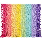 Ultimate Big Circle Dots Party Garland Streamer Backdrop (290 Ft Total, 40 Strands x 7.25 Ft Per Strand) - Hanging Paper Dot Decor for Birthdays, Baby Showers, & All Events (Pastel Rainbow)
