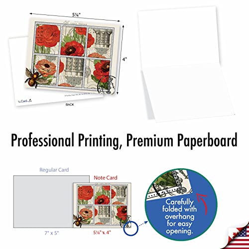 The Best Card Company - 10 Retro Blank Cards With Envelopes (4 X 5.12 Inch) - Artistic Boxed Assortment, Vintage Note Cards - What's The Buzz M3983 #TOP1