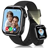 4G Smartwatch Bambini, Orologio GPS Bambini con Chiamate Videochiamate, Chat Vocale, modalità Scuola, Doppia Fotocamera, Sveglia, Contapassi, IP68 Calcolatrice Smart Watch per Ragazzi e Ragazze, Nero