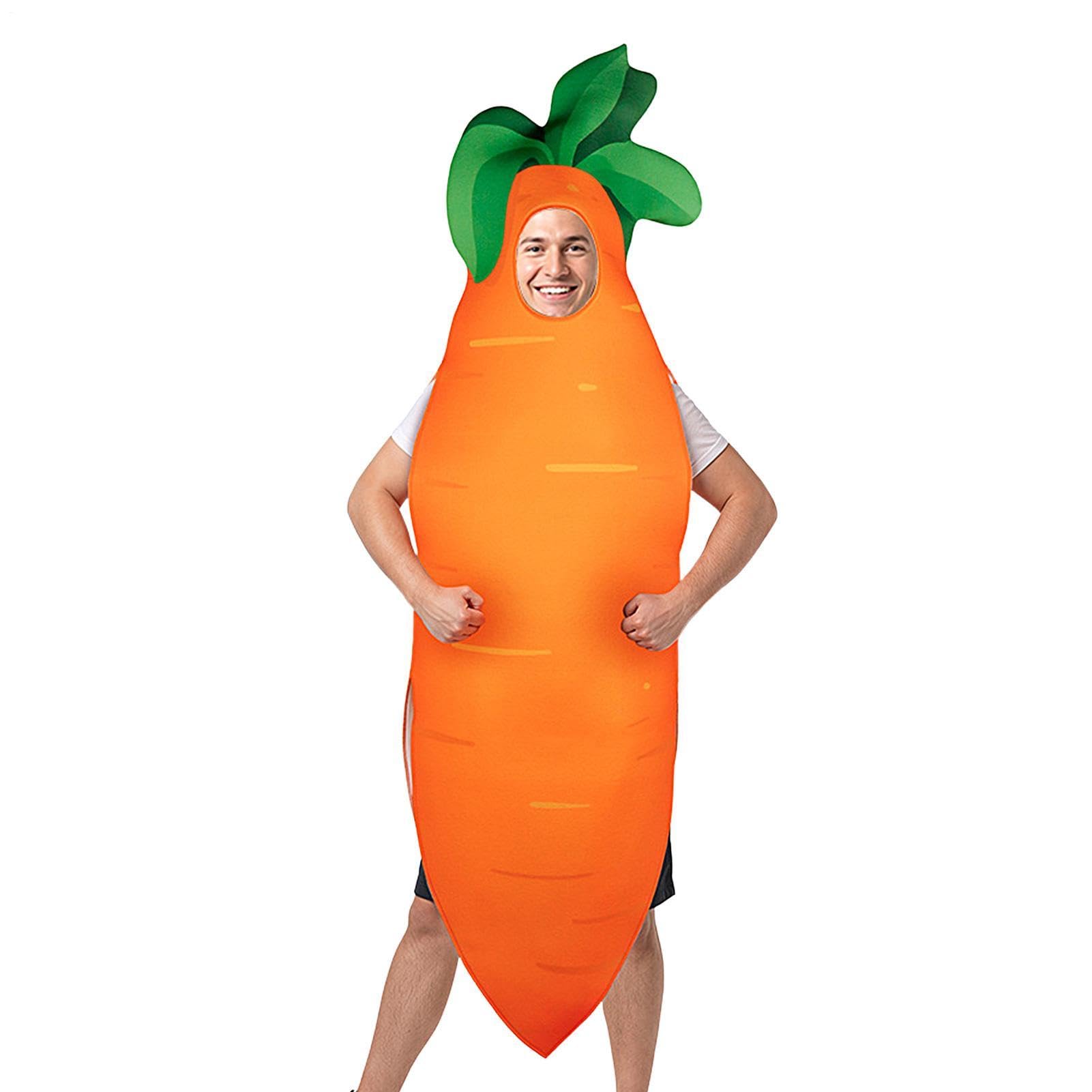 Zabawne kostiumy kulinarne, przebranie w kształcie marchewki, strój do odgrywania ról, kostium cosplay, na spotkanie szkolne, cosplay, aktywność, imprezę, występy sceniczne