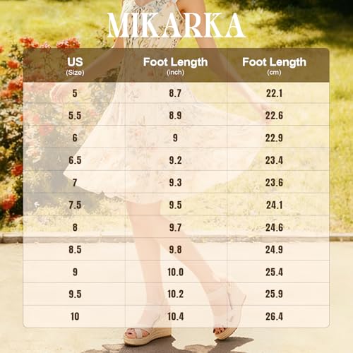 mikarka Wedges Heels for Women - Open Toe Espadrilles Platform Sandals by mikarka - Used condition - Image 6