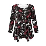 HELLHERO Christmas Long Sleeve Shirt for Women Casual Blouse Outdoor Gym Hiking Tops Workout Shirts...