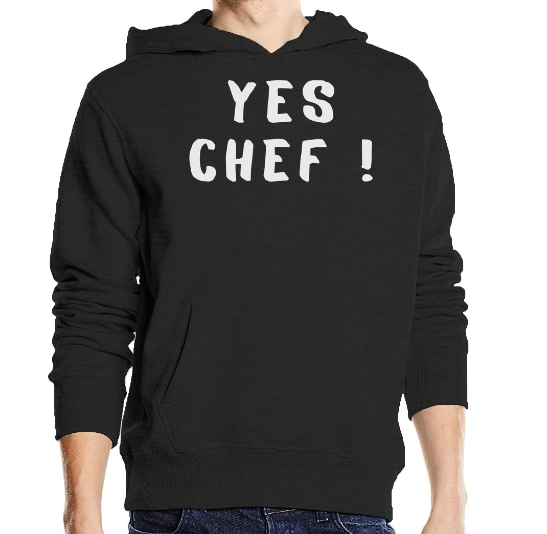 'Yes Chef' zabawna kuchnia gotowanie mem unisex mieszanka bawełny bluza z kapturem bluza z kapturem czarna, Czarny, XXL