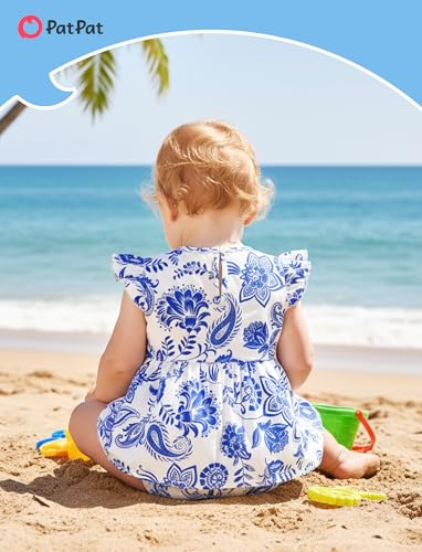 Image of PATPAT Family Matching Outfits Mommy and Me Dresses Floral Dress & T-Shirts | Mommy and Me Easter Dresses, Puff Sleeve Floral Sundress, Cotton Blend T-shirts, Couples Party Wedding Vacation Outfits