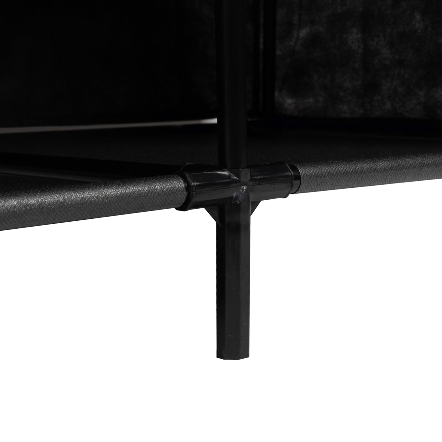 Armario de tela grande 170 x 170 cm, estable, 2 barras para ropa, 14 compartimentos, armario plegable para dormitorio, vestidor, color negro 23740