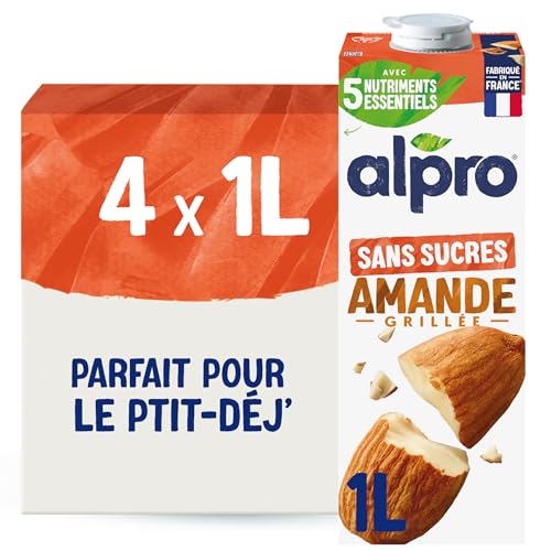 Alpro Lait d'Amande Non Grillée 1L (4x1L)