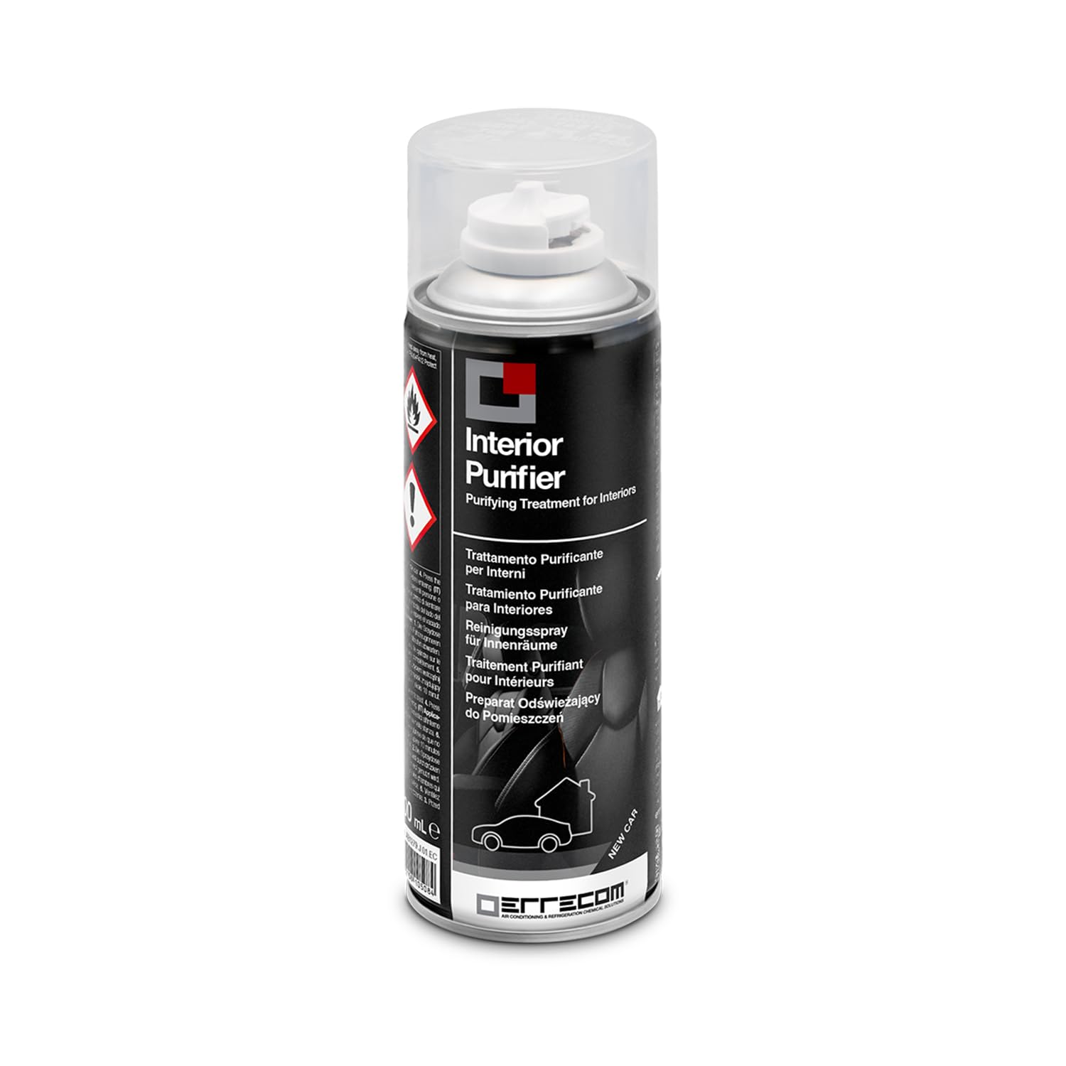 Errecom Interior Purifier, Car Air Conditioner & Cabin Purifying Spray | Neutralises Bad Odours and Contaminants | One-Shot Fast-Acting Formula | Long-Lasting Fresh Air | 200 ml New Car Scent