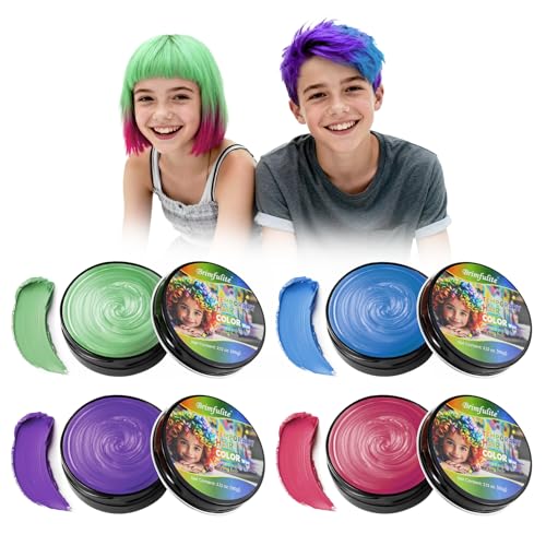 Cera temporal para cabello 4 colores para niños