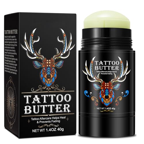 Tattoo Balm - Natural Aftercare Butter for New & Old Tattoos - Enhances Color & Whitening Agent