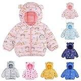 Cute Kids Toddler Baby Boys Girls Thick Down Jacket Cartoon Print Winter Warm Hooded Zipper...