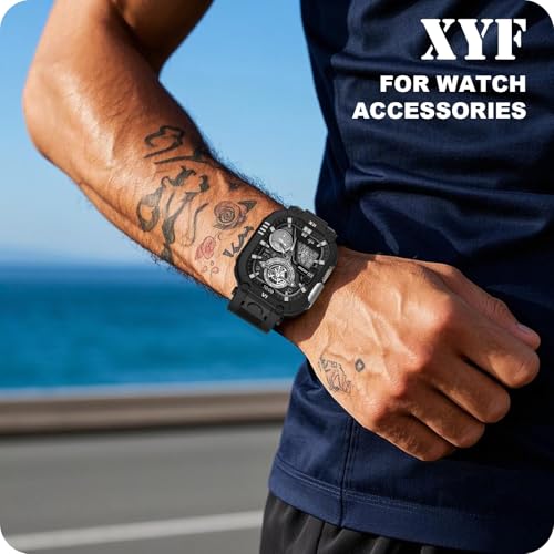 XYF Sport Smartwatch Cases with Band for Men, Rugged Shockproof Protective Metal Bumper Case,Compatible with Apple Watch Ultra 3/2/1 (49mm) Wristband with Screen Protector (49mm,Black/Silver) by XYF - Used condition - Image 6