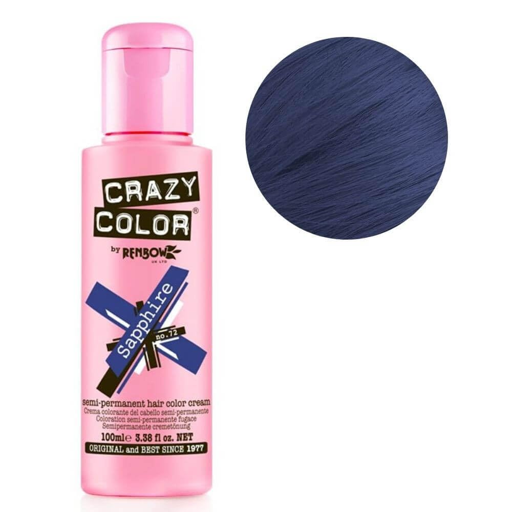 Crazy Color Semi-Permanent Hair Colour 72 Sapphire 100ml
