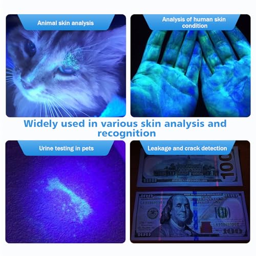 Portable Lamp, Lamp Magnifying Analyzer, Handheld Lamp Light Detecto for Care of Ringworm Detection, Pet Dogs, Cats,SPA, Salon, Home Use