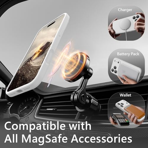 Image of FireNova Magnetic for iPhone 17 Pro Case, Compatible with MagSafe, [Integrated Silicone Camera Control Button] [Camera Protection] Anti-Scratch Microfiber Lining Phone Case, 6.3 inch, White