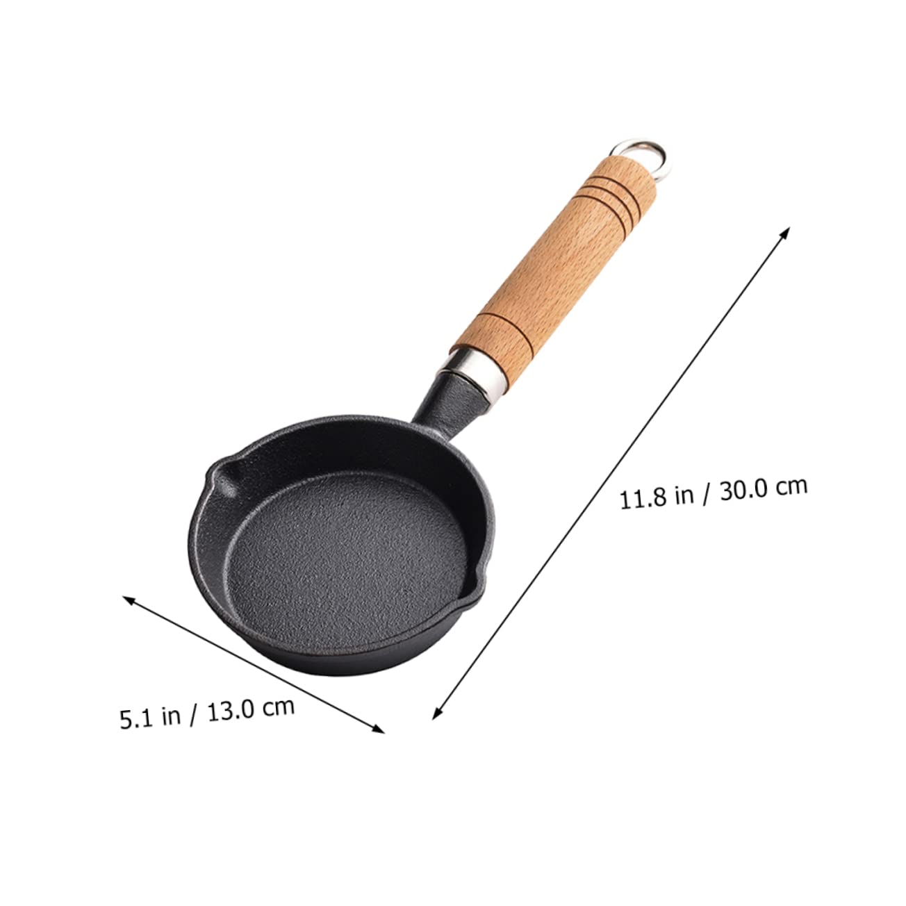COLLBATH Kleiner Omelettpfanne aus Eisen Schwarze Kleiner Bratpfanne 13cm Gleichmäßige Wärmeverteilung Griffschonend für Zuhause und Restaurant