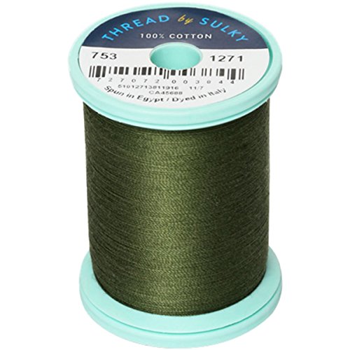 Hilo Sulky Cotton & Steel 50wt 660yd Evergreen miniatura 1