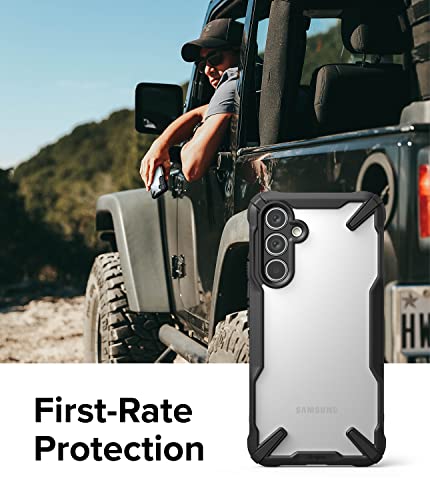 Image of Ringke Fusion-X Compatible with Samsung Galaxy A54 5G Case Cover Transparent Hard Back Soft Flexible TPU Bumper Scratch Resistant Shockproof Protection Samsung A54 Back Cover - Black