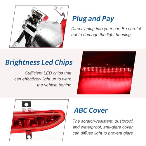 Feu stop pour VW Eos rouge remplacez votre lampe de frein centrale défectueuse - 4