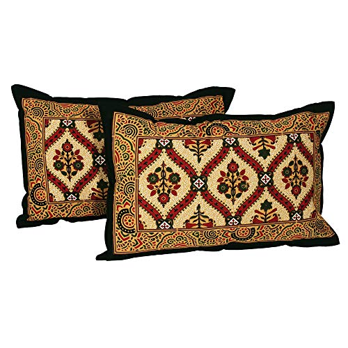 Image of Story@Home 100% Cotton Bedsheet for Double Bed with 2 Pillow Covers|90x108 Inch Abstract Floral Mustard and Red