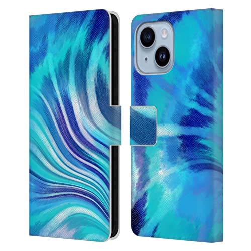 Coque portefeuille iPhone 14 Plus protection cuir anti-choc étui rabat Suzan Lind bleu