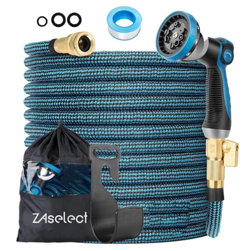 Tubo da giardino espandibile da 45 m o 60 m, tubo flessibile per l'acqua con tessuto extra resistente, con ugello spray a 10 modelli, tubo espandibile leggero a prova di perdite, per irrigazione e