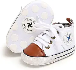 Tênis unissex para bebês, meninas, meninos, sola macia, lona, recém-nascidos, primeiros andadores, cano alto, antiderrapante