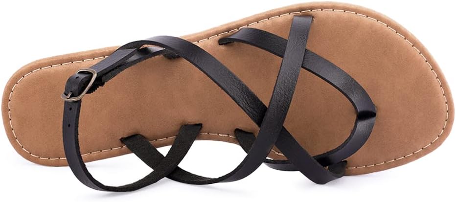 Women's Gladiator Flat Sandals Fisherman Strappy Sandals Ankle Strap Sandals - Image 3