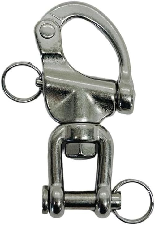 3-1/2" Stainless Steel Jaw Swivel Shackle, Quick Release for Sailing Rigging 4Pc