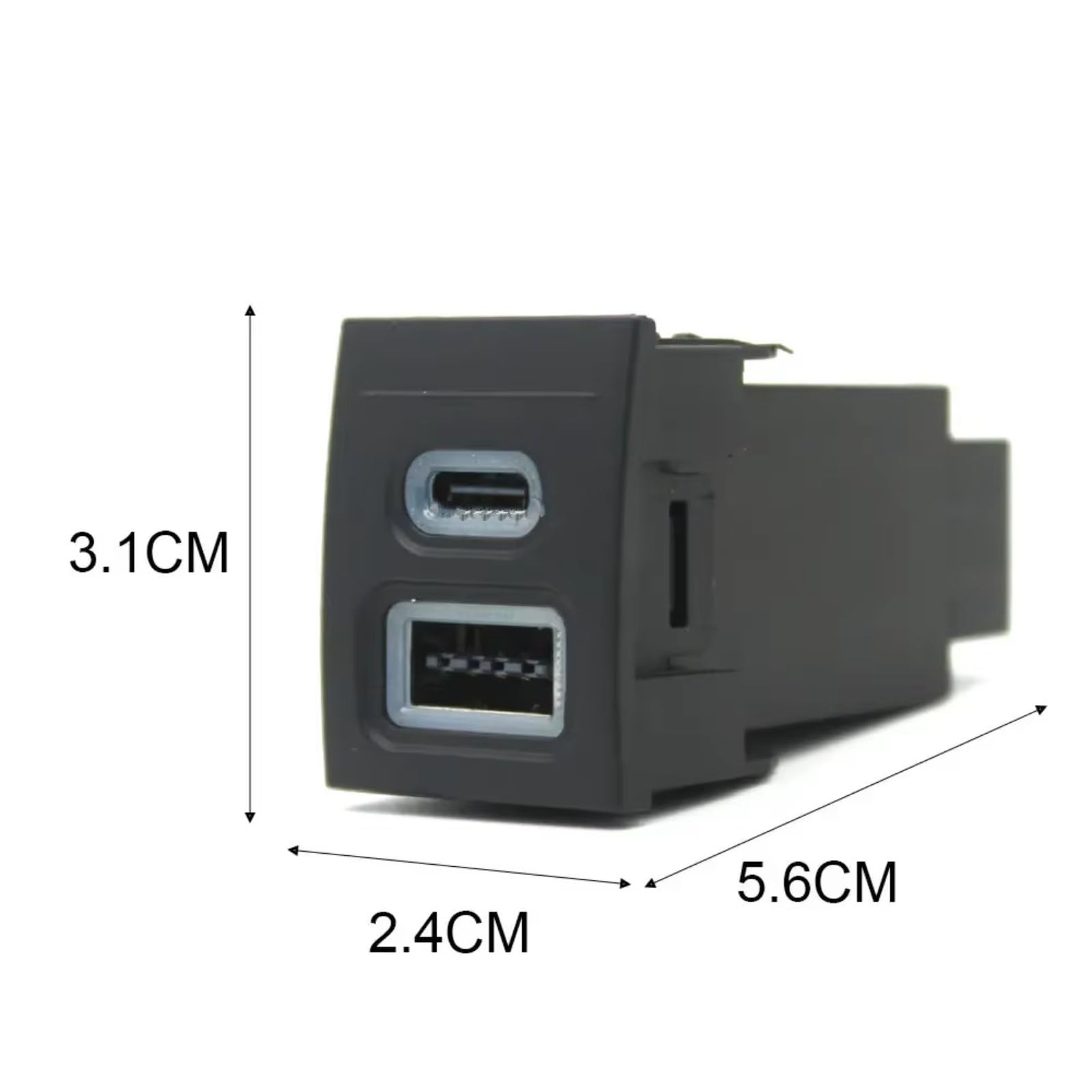 Conector USB AUX para Consola de Coche, para Compatible con VW, para Polo 2004-2011, para conexión rápida, para QC30 y Adaptador de Interfaz Tipo C
