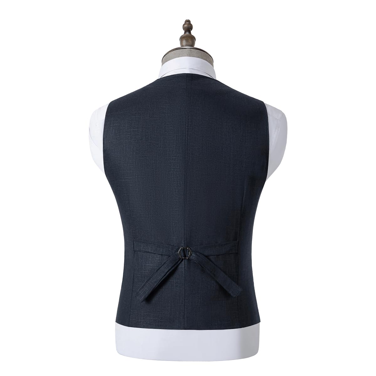 Solovedress Gilet da uomo, elegante, da uomo, estivo, in lino, per matrimoni e feste, Blu marino, 3XL