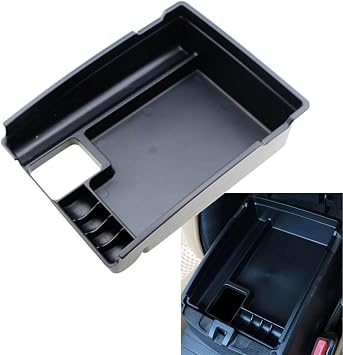 Car Console Storage Box for Nissan X-Trail T32 and Rogue 2014-2018, ABS Material Center Armrest Organizer with Quick Installation, Black