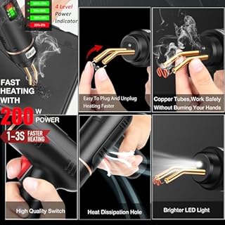 Ghguole Upgraded 200W Welder, 5000mAh Rechargeable Welding Kit with 1200 Pcs Hot Stapler, Portable Car Bumper Repair Kit for Crack Repair