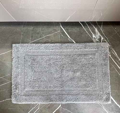 Kema Reversible Bathmat 17 X 24 Inches, 100% Cotton Absorbent, Luxury Soft Rectangle Bath Mat Towel, Non-Slip For Bathroom Floor, Tub, Shower Carpet Rug thumb #1