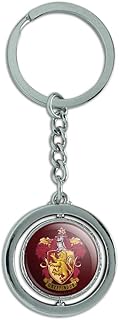 GRAPHICS & MORE Harry Potter Gryffindor Painted Crest Keychain Spinning Round Chrome Plated Metal