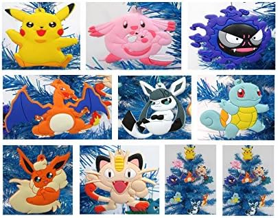 POKEMON Holiday Christmas Ornament Set - Unique Shatterproof Plastic Design