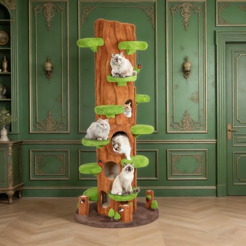 Árbol para gatos KAMABOKO de 90.5 pulg para interiores miniatura 3