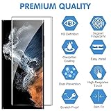 3 Pack Galaxy S22 Ultra Screen Protector, HD Clear Tempered Glass, Fingerprint Unlock, 3D Curved, Scratch Resistant, No Bubble for Samsung Galaxy S22 Ultra 5G Glass Screen Protector - Image 2