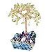 rockcloud Crystal Money Tree Feng Shui Bonsai with Titanium Coated Crystal Quartz Base Decoration for Wealth and Luck, Peridot