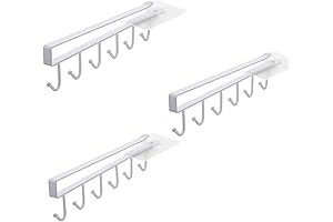 3 Pack Mug Cups Wine Glasses Storage Hooks Kitchen Utensil Ties &...