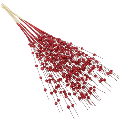 SOLUSTRE 6Pcs Artificial Berry Picks for Christmas Decor Berry Stems for Floral Arrangements Fake Berries for Holiday Centerpieces and Photography Props