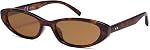 SOJOS Trendy Mince Y2k Lunettes de soleil polarisés pour l'œil de chat Femmes Hommes, 90s Petit rectangle ovale Sunnies SJ2664