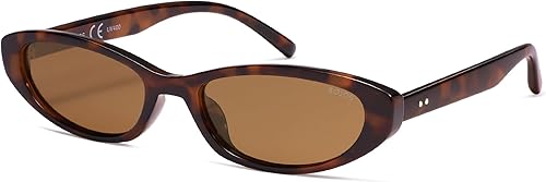 SOJOS Retro Trendy Rectangle Polarized Sunglasses Womens Mens, 80s 90s Small Narrow Thin Cat Eye Sunnies SJ2664