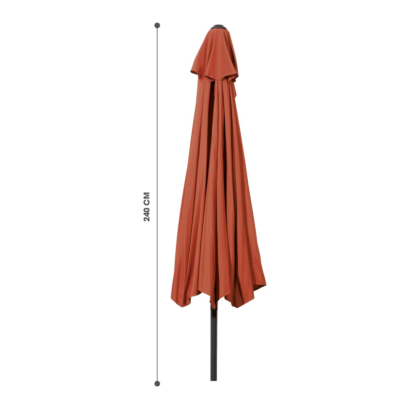 EASYmaxx parasol przeciwsłoneczny, półokrągły, ochrona przed promieniowaniem UV, z korbą ręczną, na balkon, taras, do ogrodu, 270 x 140 cm, terakota